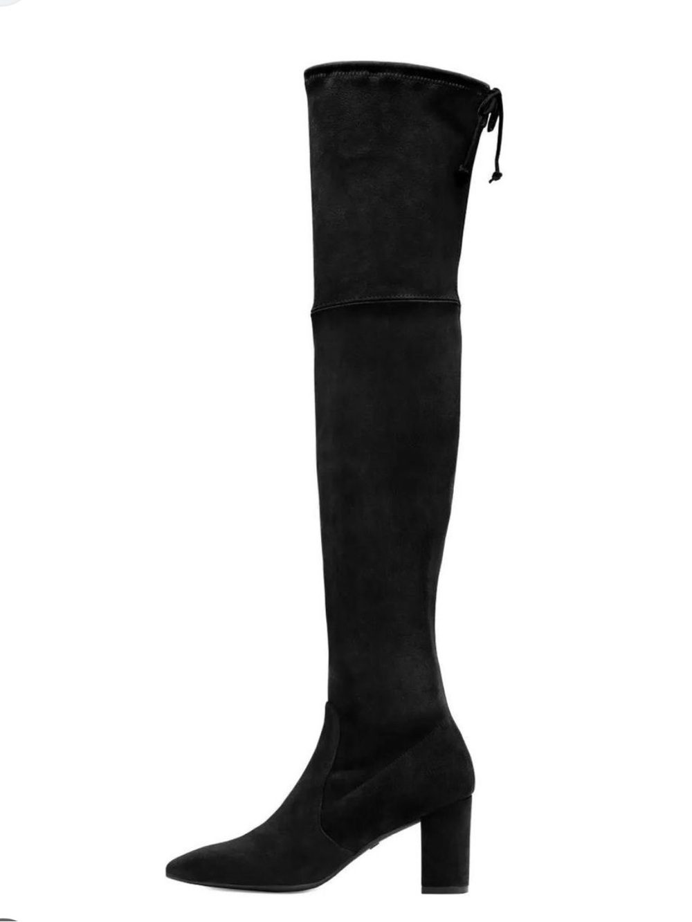 Stuart Weitzman Black Suede Over-the-Knee Tie-Back Boots